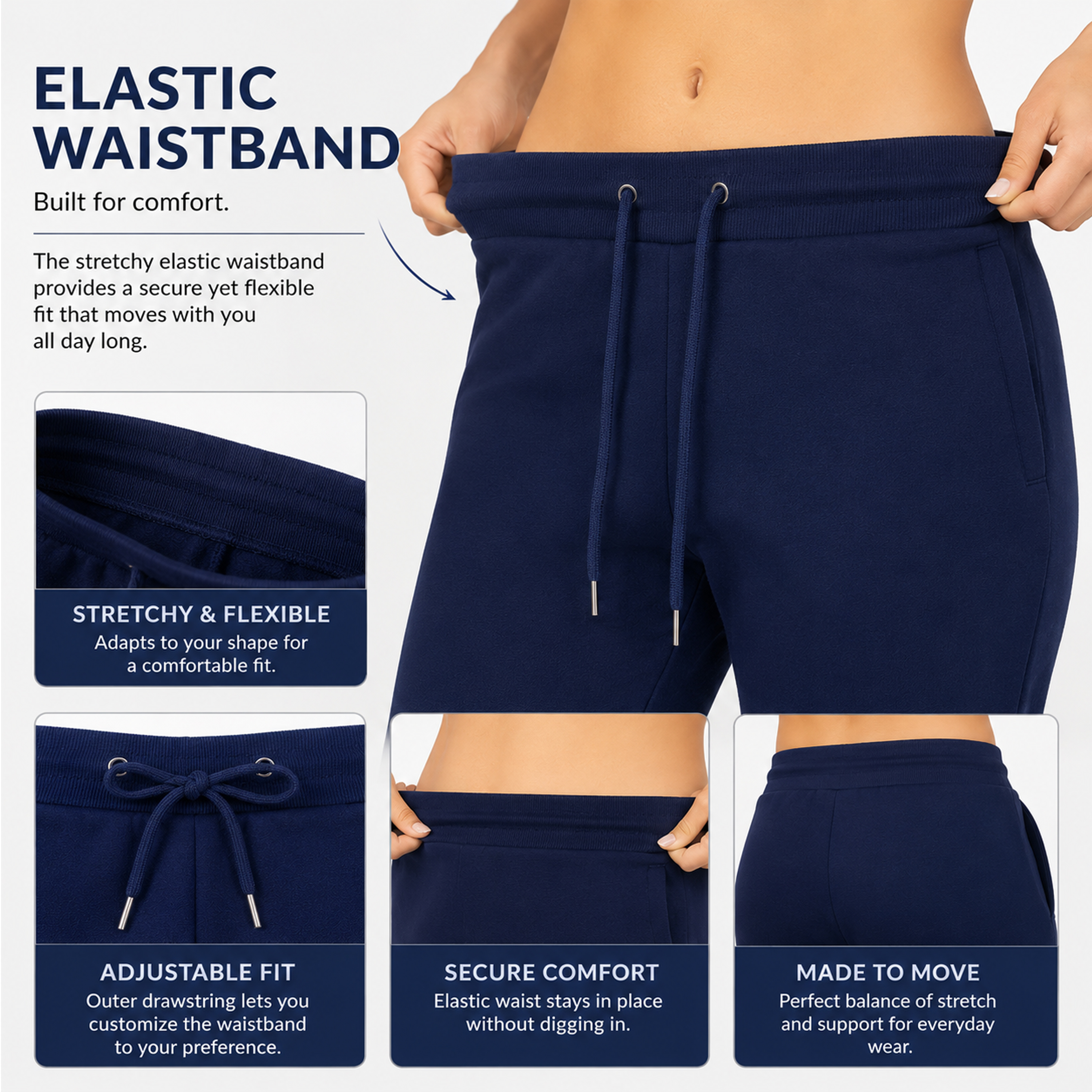 6Pk Womens Fleece Joggers w-Zip Pockets - Gallery 18