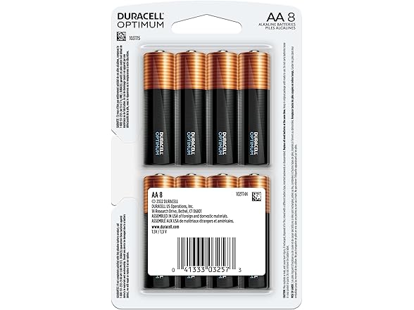 (8 PACK) Duracell Optimum AA Batteries with Power Boost