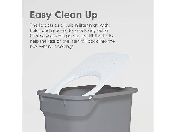 IRIS USA Large Top Entry Cat Litter Box with 