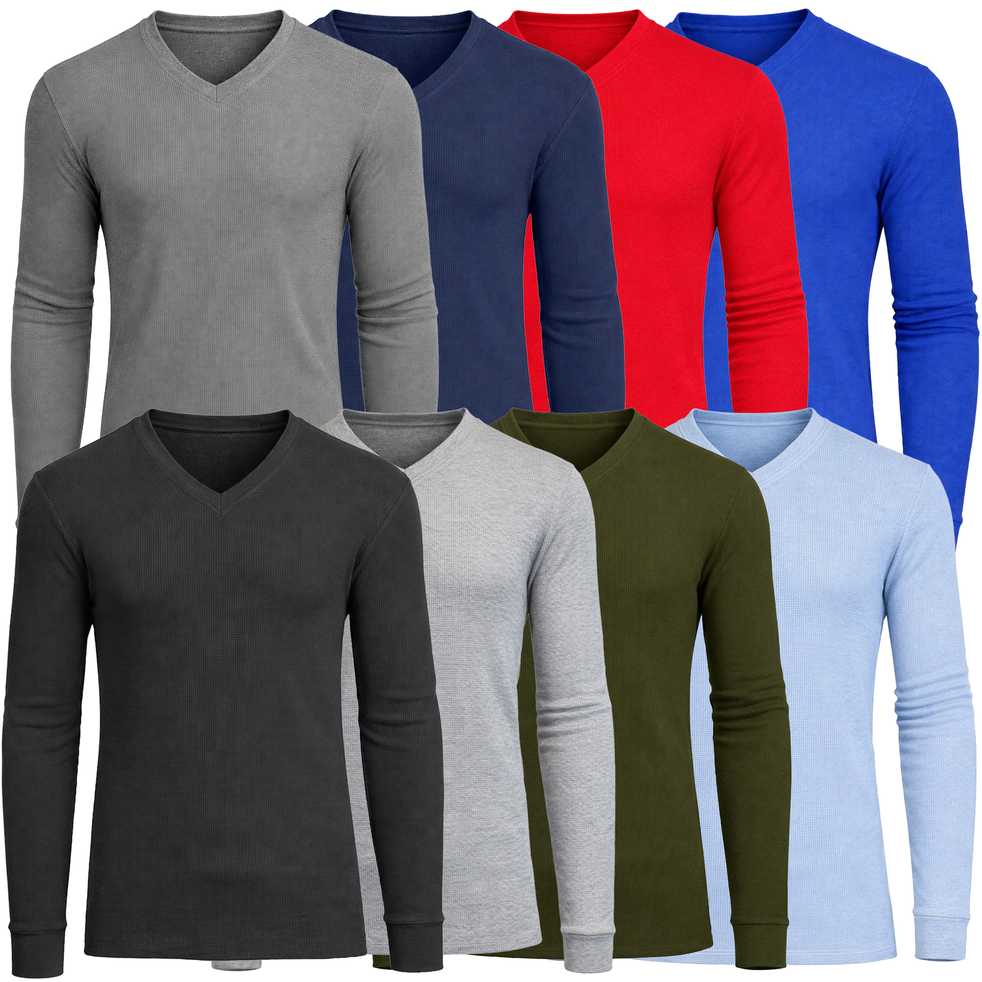 3Pk Mens L/S Thermal V-Neck Shirt - Gallery 11