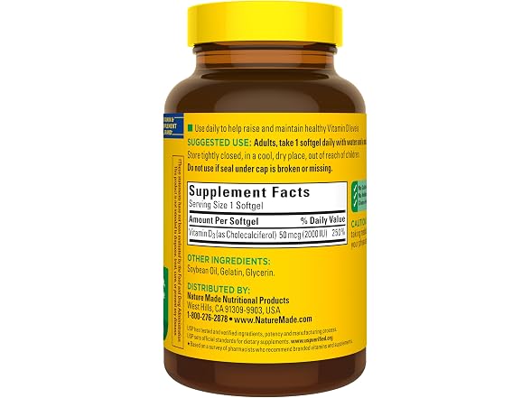 Nature Made Vitamin D3 2000IU 250ct