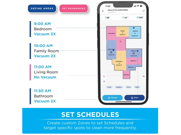 (NEW) iHome iHRVS1PRO-3BLK Nova S1 Pro Self Empty Robot V