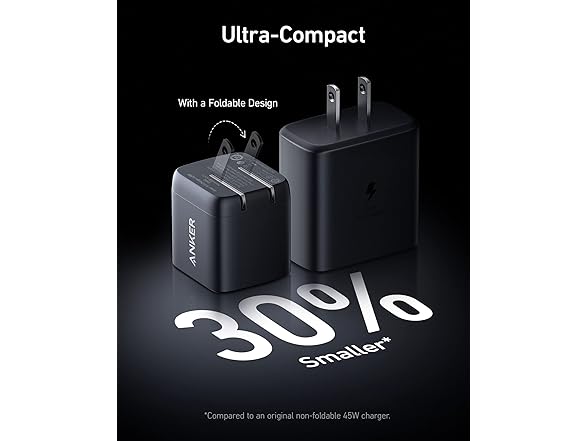 (2 PACK) Anker 45W Foldable USB-C Charger Block