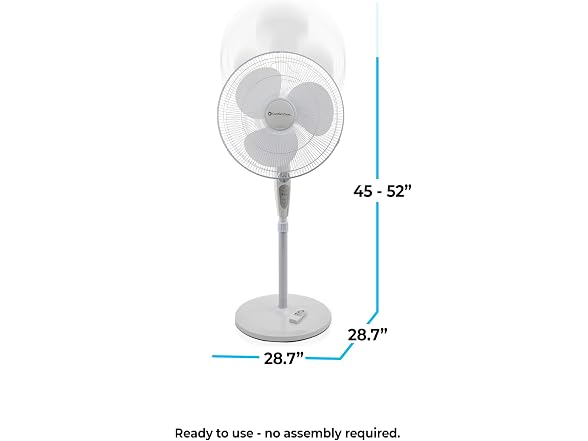 Comfort Zone 18-Inch Oscillating Pedestal Fan