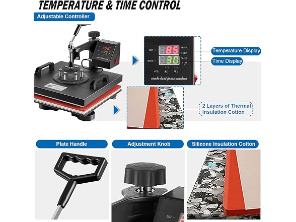 TOPDEEP 5-in-1 Heat Press Machine 15x15"