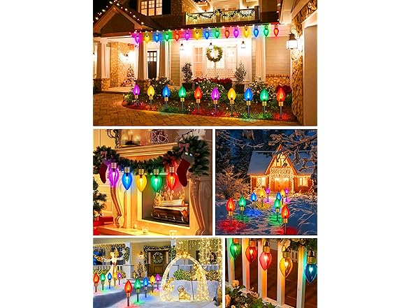 Christmas Lights Jumbo C9 Outdoor Lawn Decorations, 2 Pack