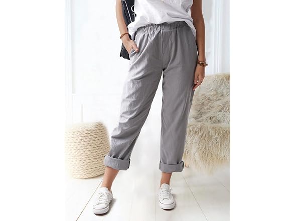Wrolem Women (XL) Straight Pants Elastic Pants