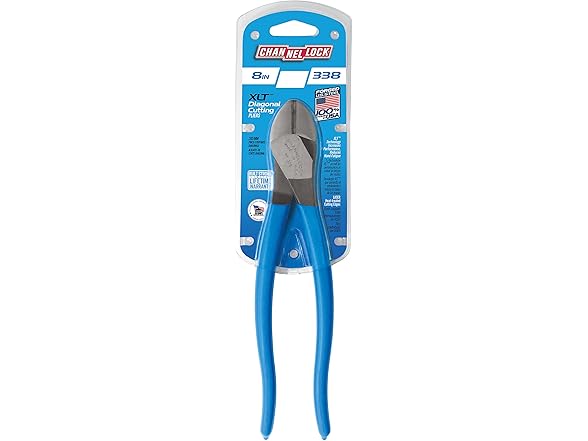 Channellock 338 Diagonal Cutting Plier,8" L, Blue