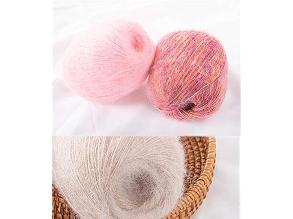 6 Skein Angola Mohair Yarn,Long-haired