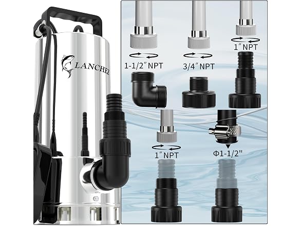 LANCHEZ 1.6HP 6000GPH Sump Pump