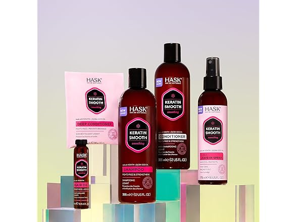 HASK Keratin Smoothing Shampoo + Conditioner Set