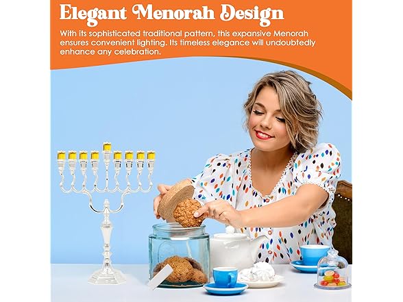 Majestic Silver-Plated Hanukkah Menorah