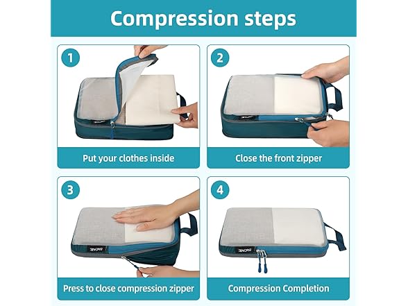 6 Pc Light Compression Packing Cubes