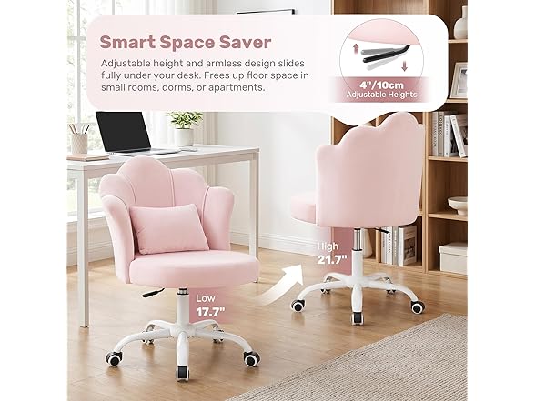BestGlory W0893 Petal Vanity Chair with Wheels 1