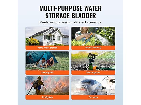 VEVOR 540L/142.7 Gallon Water Storage Bladder