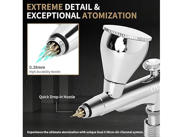 Ovaga Dual-Action Gravity Airbrush Kit
