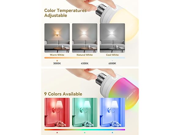 Minetom E26 Rechargeable Light Bulbs 4 Pack
