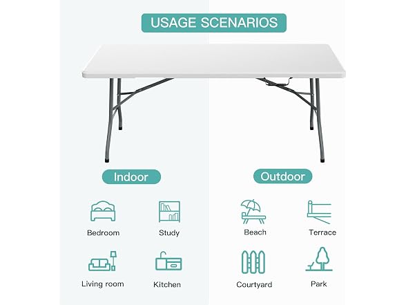 FWTI DEAL FWTI DEAL 6ft Plastic Folding Table