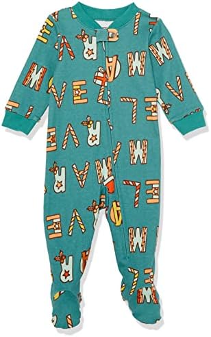 Amazon Essentials Disney | Marvel | Star Wars Unisex Baby Cotton Footed Sleep and Play, Pack of 2, Festive Marvel - Sleep & Play, Newborn