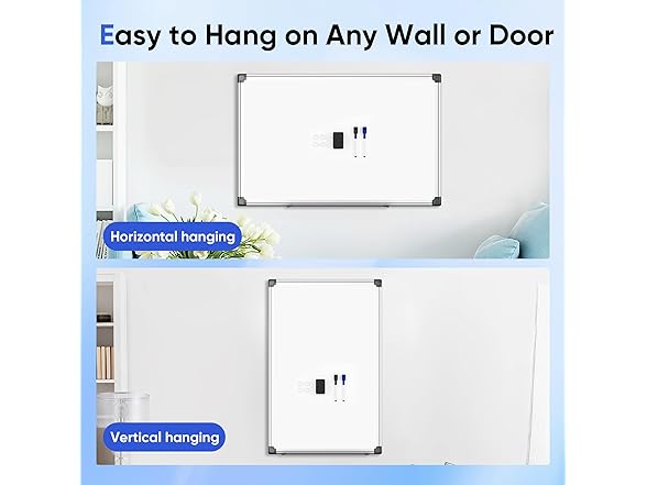 VUSIGN Magnetic White Board Hanging, 36" x 24"