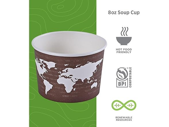 ECO PRODUCTS Compostable 8oz Lined Paper