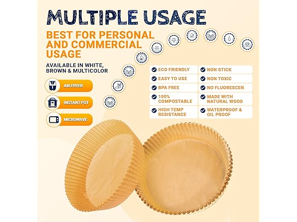 Disposable Air Fryer Liners 50-Pack