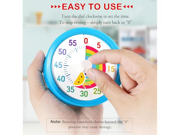 Secura 60-Minute Visual Timer (Blue & Sun)
