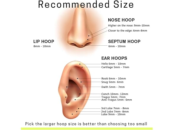 KIND SUNDAY Titanium Nose Rings Hoop