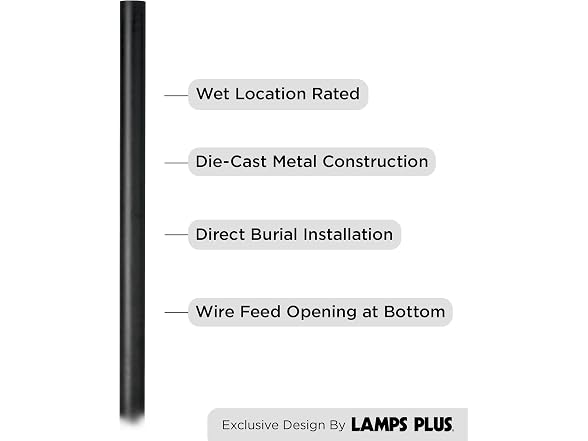 Black 84" High Modern Outdoor Direct Burial Post - Gallery 2