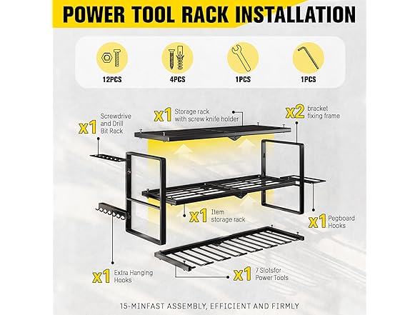 Hipidian Power Tool Organizer Wall Mount