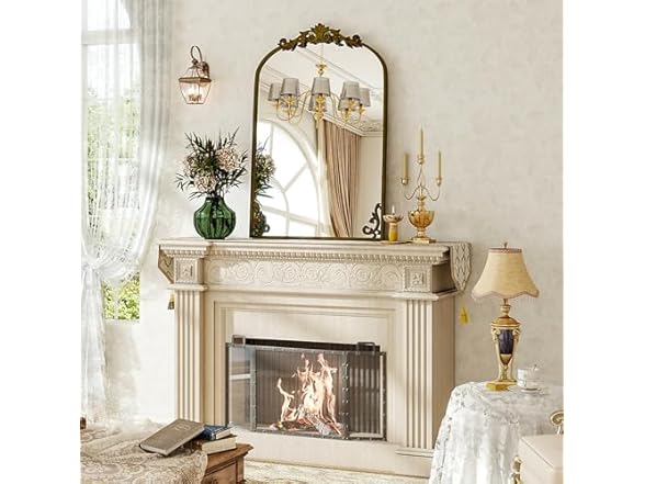 Vintage Ornate Baroque Arched Mirror