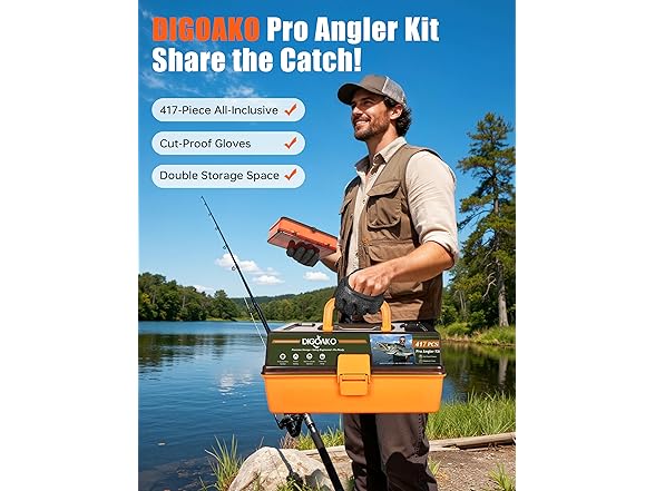 DIGOAKO Large 3-Layer Fishing Tackle Box