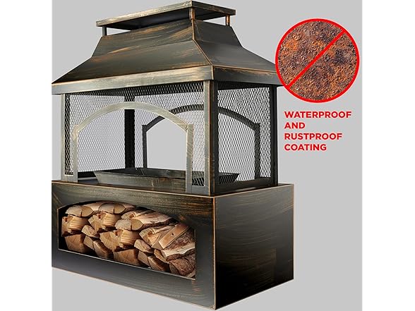 Red Mountain Valley 37" Fire Pits with Wood Storage