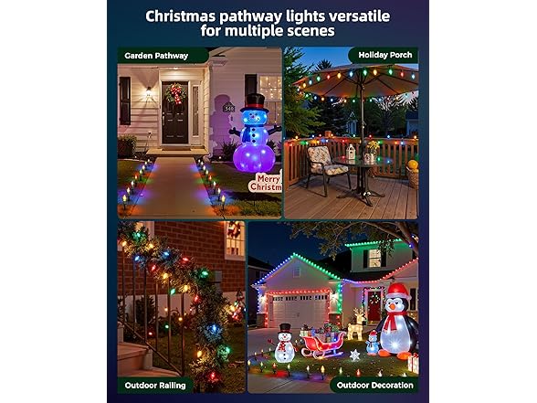 Brightown C9 Christmas Pathway Lights Outdoor, 25.7ft