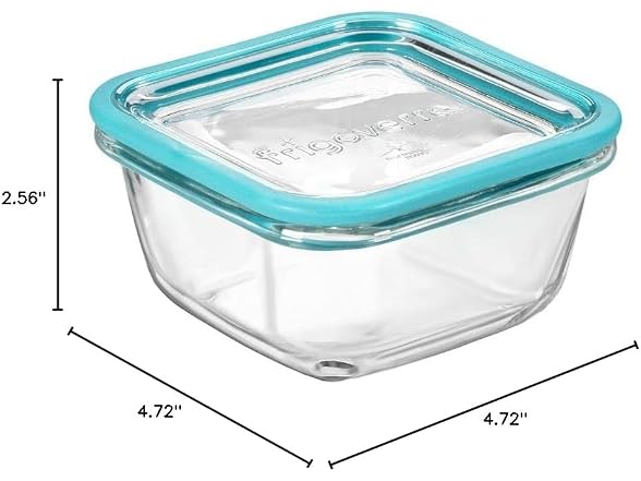 Bormioli Rocco 14.25 oz. Square  Glass  Storage Container 12CT