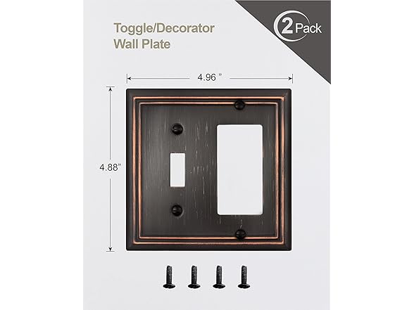 Metal Combo Switch Wall Plate 4-Pack