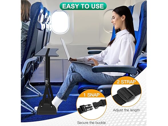 Auoinge Foot Hammock Airplane with Soft Memory Foam