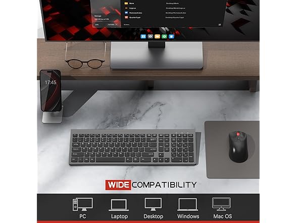 GAMCATZ Wireless Keyboard and Mouse Combo
