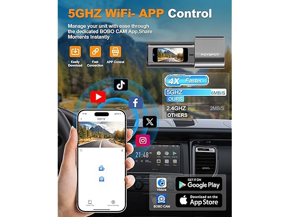 POYBPCY 4K Front Dash Cam Front