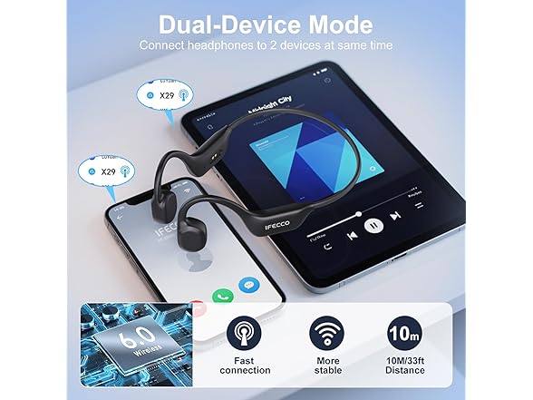 Bone Conduction Headphones Bluetooth 6.0