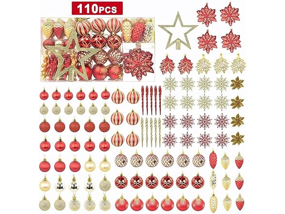 Taberoater 106PCS Christmas Ornaments