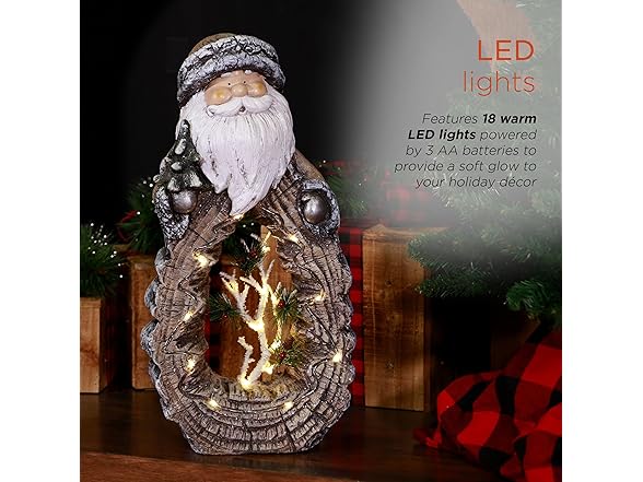 Alpine Corporation 21" H Indoor/Outdoor Santa Statue