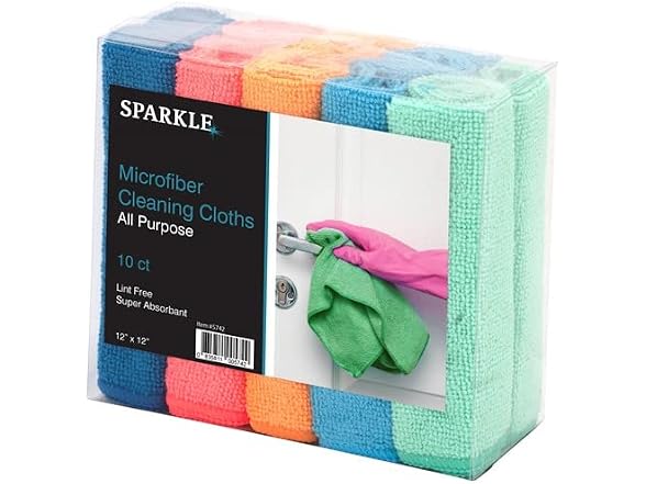 Superio Microfiber Cleaning Cloths Color-Coded 72 Pack