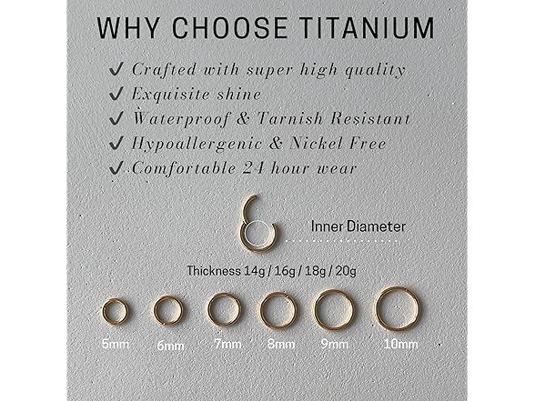 KIND SUNDAY Titanium Nose Rings Hoop