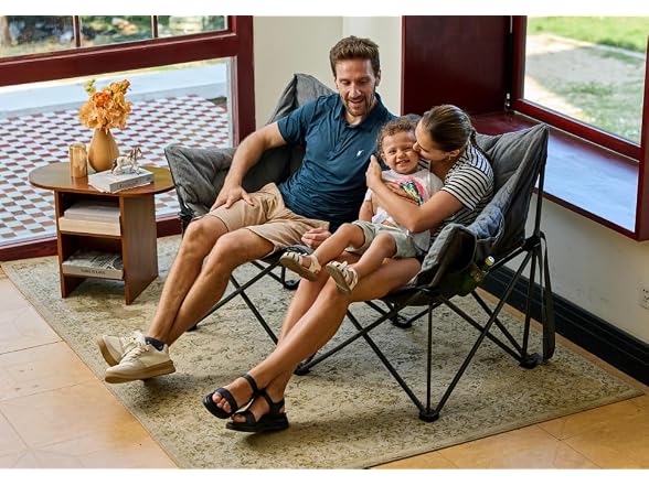 EVER ADVANCED Light Grey Double Camping Chair