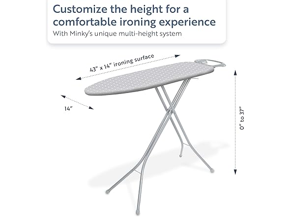 Minky 4-Leg Ironing Board 43x14 Grey