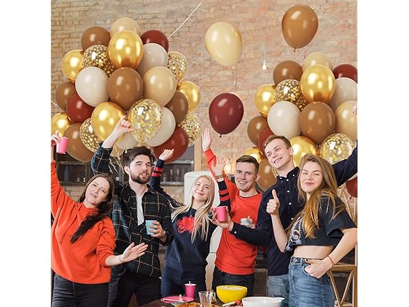 100 Brown and Gold Balloon Set