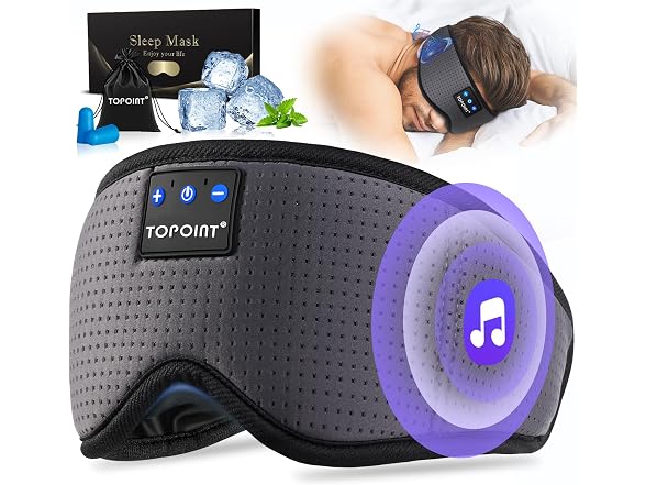 Sleep Mask with Bluetooth Headphones