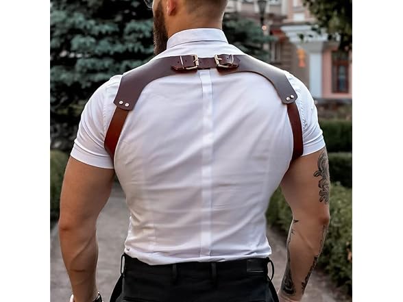 ALRICOL Men leather body belts Punk Adjustable
