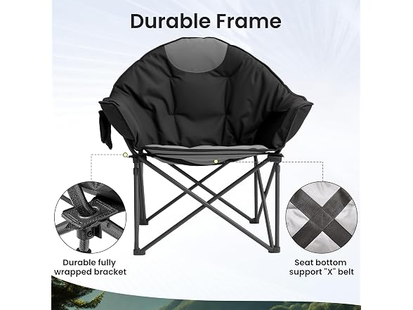 CROS Oversized XL Padded Camping Chair 500 LBS